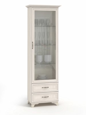 Шкаф одностворчатый со стеклом для гостиной Мирелла (МебельПлюс)